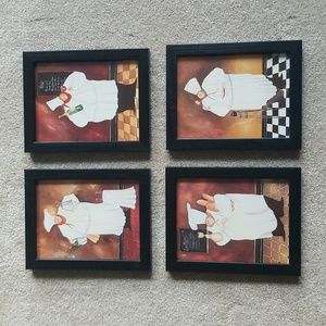 Jennifer Garant "Fat Chef" Series - Set of 4 Framed Prints